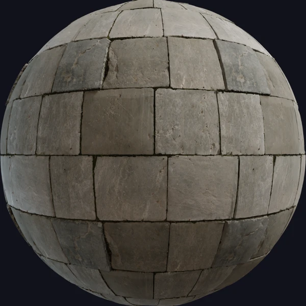 Large Grey Tiles - Floor - PBR texture - from Poly Haven