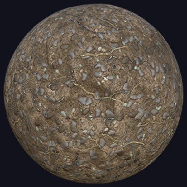 Forest Ground Texture with Twigs, Pebbles and Rocks (Ground 0006)