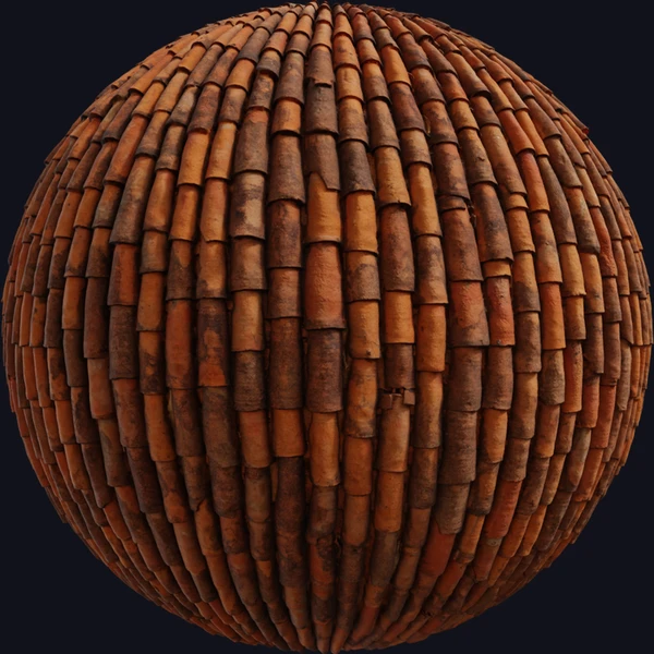 Clay Roof Tiles 02 - Roofing - PBR texture - from Poly Haven