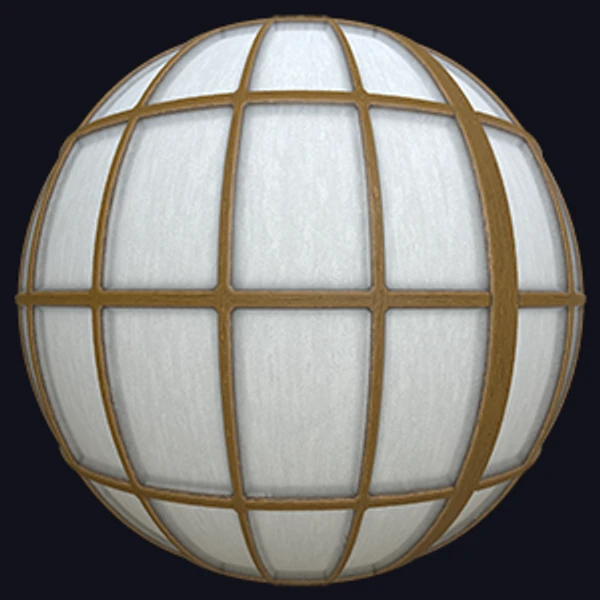 Japanese Shoji Screen, Door or Divider with Paper Windows (Wood 0033)