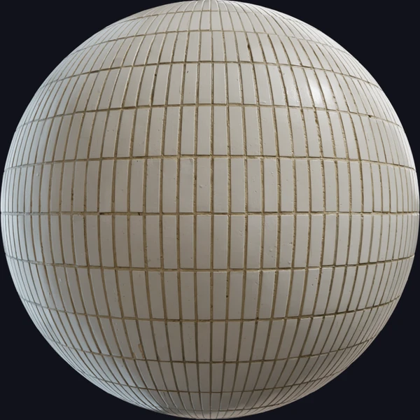 Long White Tiles - Floor - PBR texture - from Poly Haven