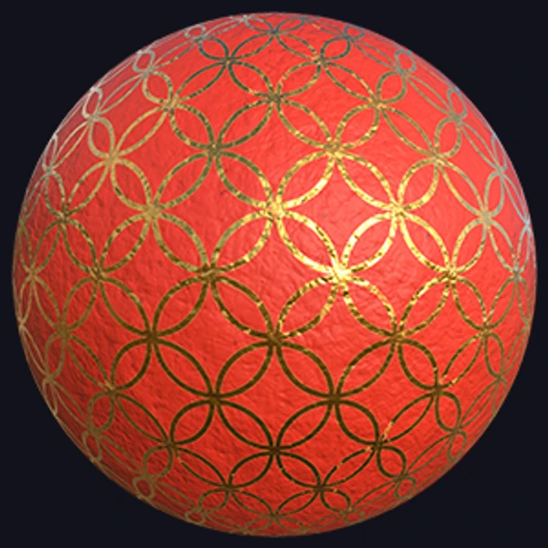 Packaging or Wrapping Paper Texture Filled with Golden Rings (Paper 0010)