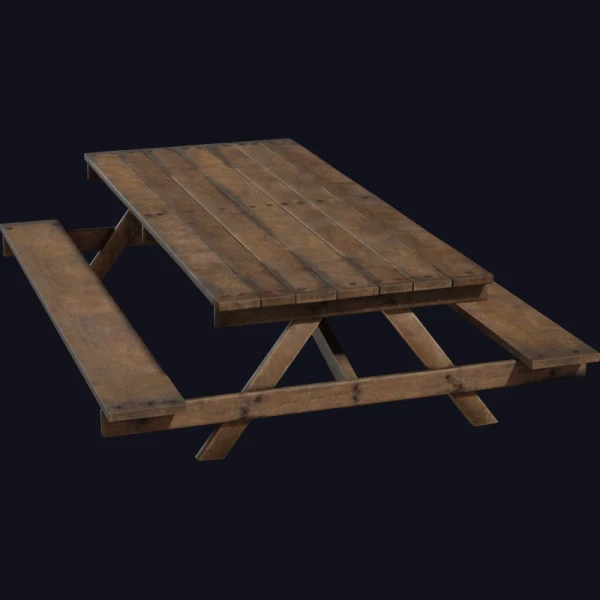 Wooden Picnic Table - 3D Models - 3D model - from Poly Haven