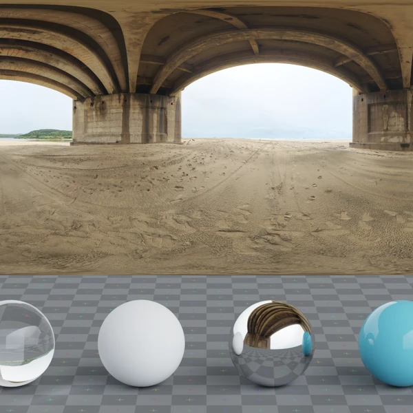Beach Cloudy Bridge - HDRI map - from Poly Haven