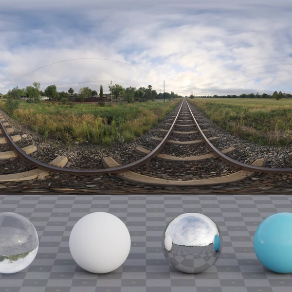 Bloem Train Track Cloudy - HDRI map - from Poly Haven