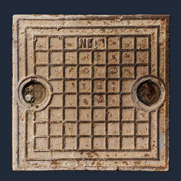 Rusty Metal Manhole Cover – Free Decal PBR Texture