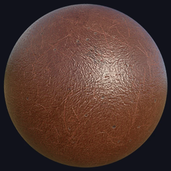 Worn Brown Leather Texture with Scratches and Dents (Fabric 0025)