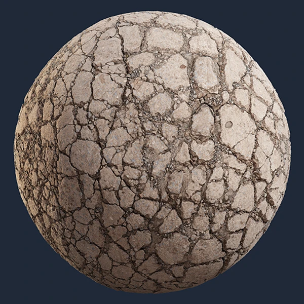 Cracked Damaged Asphalt Road – Free Road PBR Texture