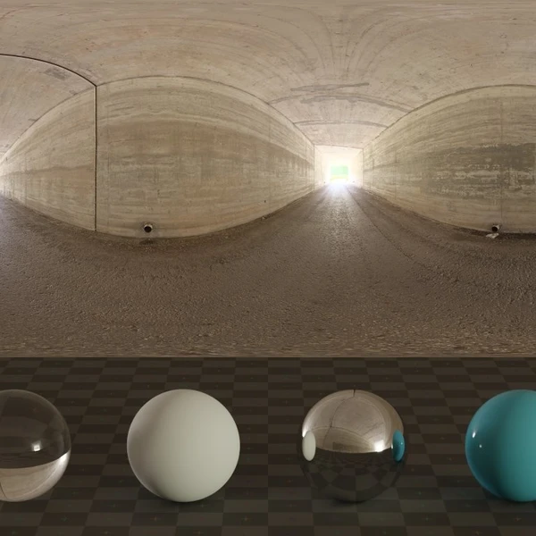 Concrete Tunnel 02 - HDRI map - from Poly Haven