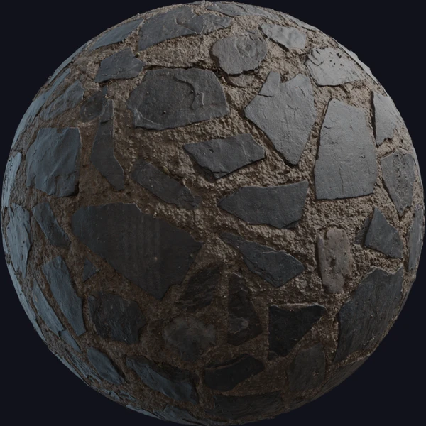 Slate Driveway - Floor - PBR texture - from Poly Haven