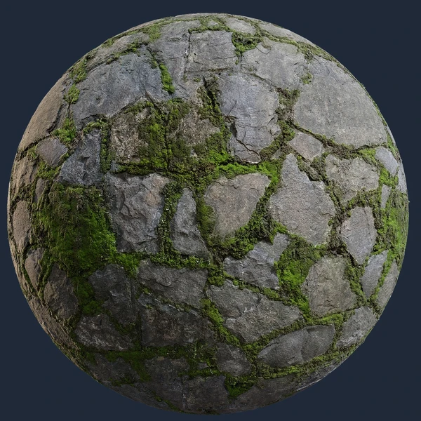 Mossy Natural Stone Wall – Free Stone Wall PBR Texture