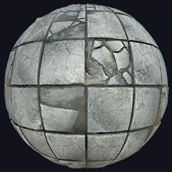 Broken Tiles Texture with Puddles (Tiles 0020)