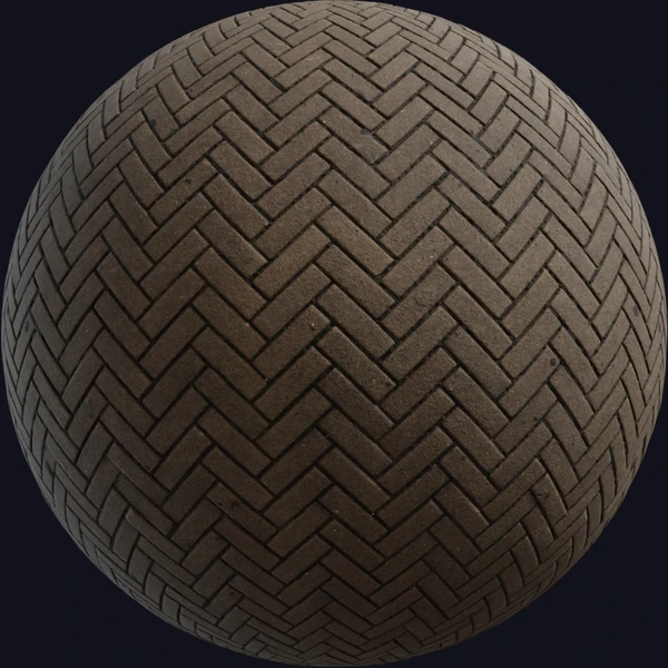 Herringbone Pavement - Brick - PBR texture - from Poly Haven