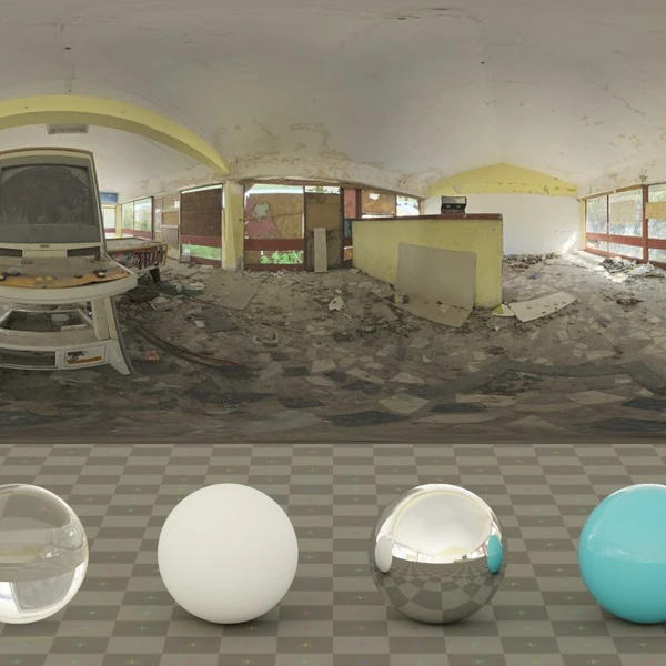 Abandoned Games Room 02 - HDRI map - from Poly Haven