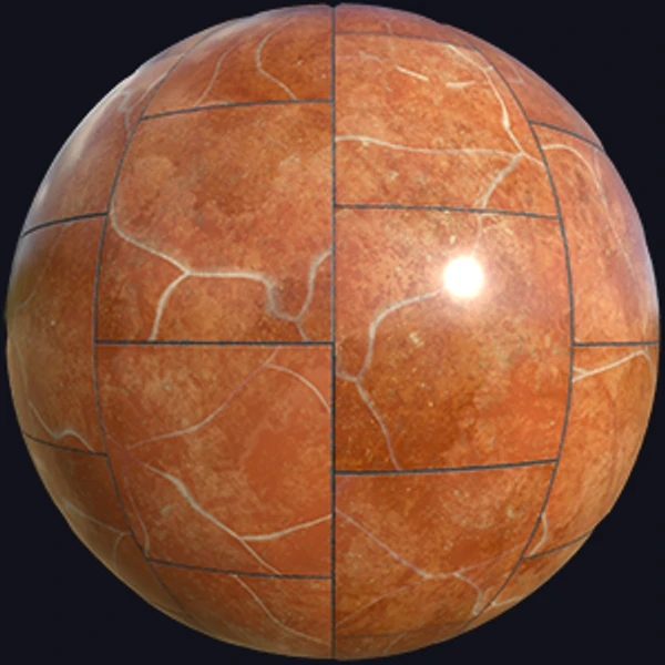 Classical Orange Marble Texture with White Stripes (Marble 0002)