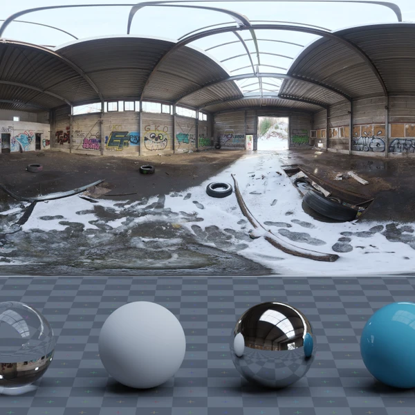 Abandoned Garage - HDRI map - from Poly Haven