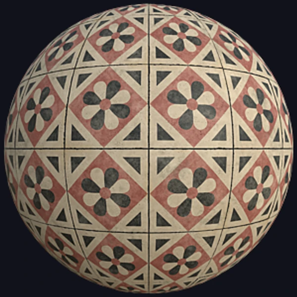 Vintage Tiles with Flower Pattern (Tiles 0097)