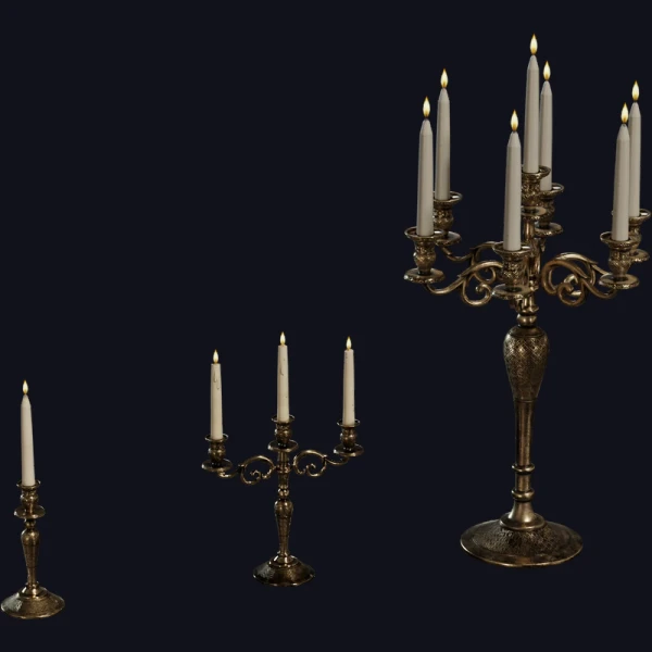 Brass Candleholders - 3D Models - 3D model - from Poly Haven