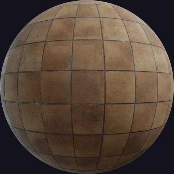 Brown Floor Tiles - PBR texture - from Poly Haven