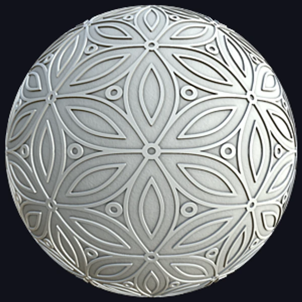Embossed White Flower Shaped Wall Tiles (Tiles 0092)