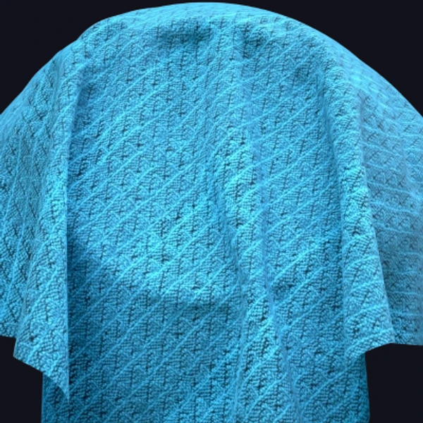 Blue hand knitted