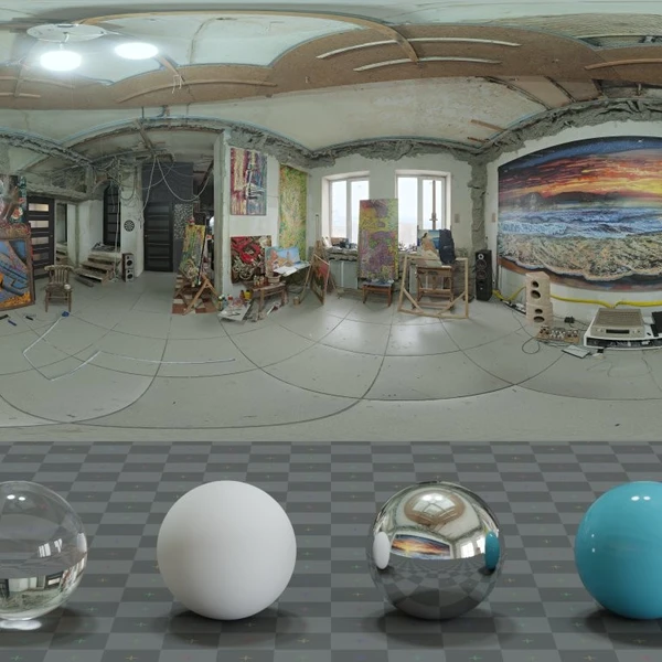 Art Studio - HDRI map - from Poly Haven