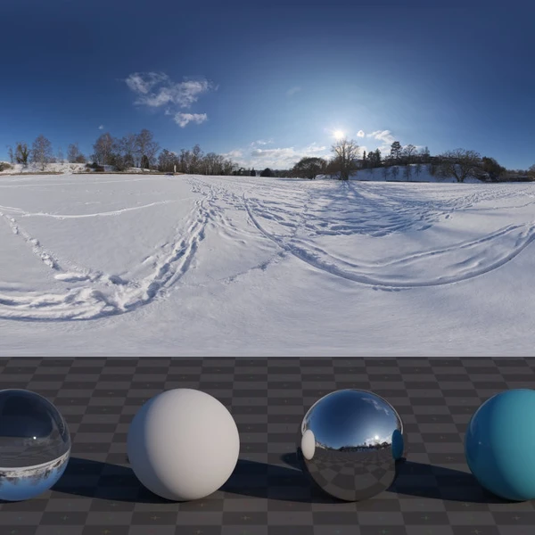 Snowy Field - HDRI map - from Poly Haven