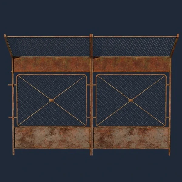 Rusty Metal Fence – Free Industrial 3D Model