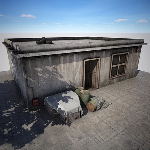 Distressed Concrete Building – Free Buildings 3D Model