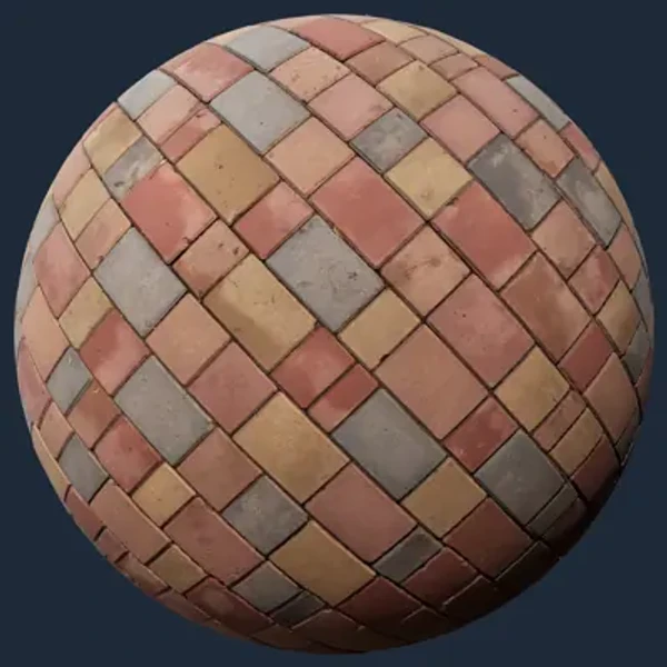 Herringbone Brick Pavement – Free Floor PBR Texture