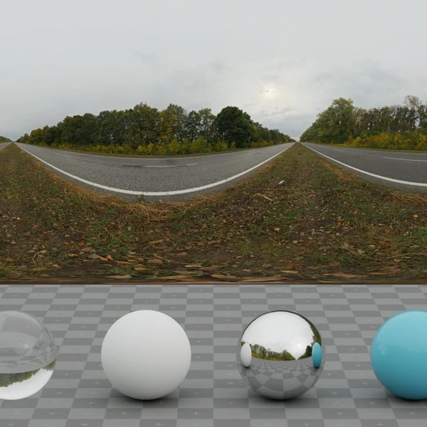 Autumn Road - HDRI map - from Poly Haven