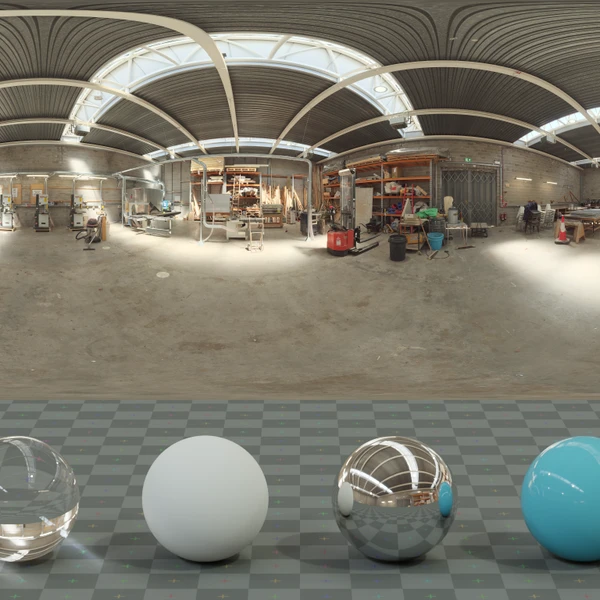 University Workshop - HDRI map - from Poly Haven