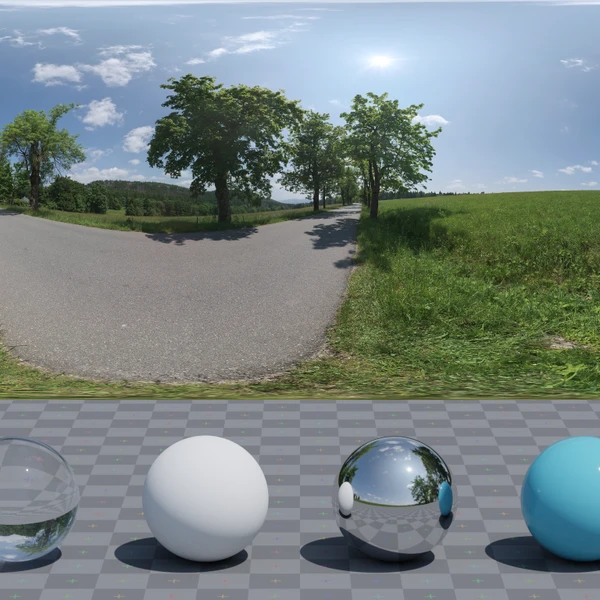 Sunny Country Road - HDRI map - from Poly Haven