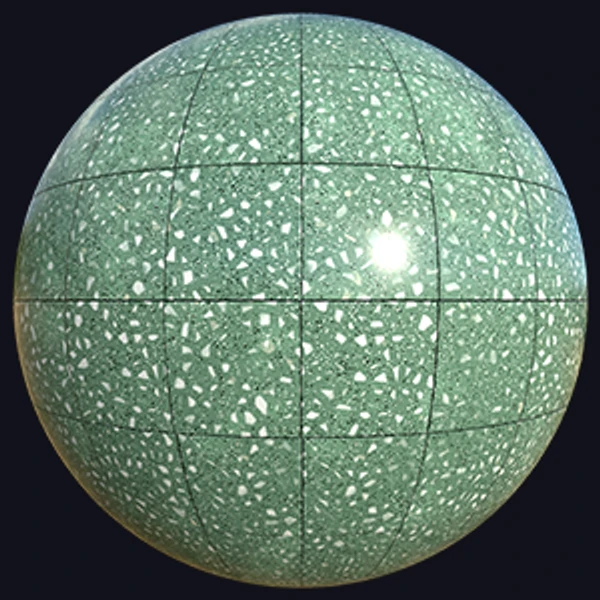 Green Terrazzo Tile Texture with Black and White Flakes (Marble 0004)