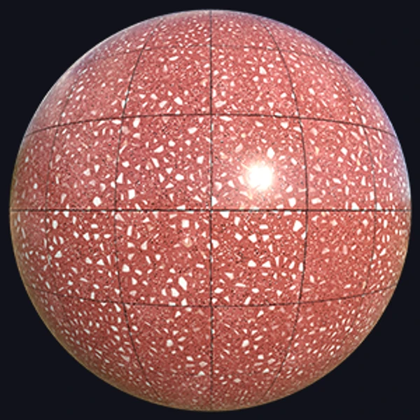 Red or Pink Terrazzo Tile Texture with Black and White Fragments (Marble 0006)
