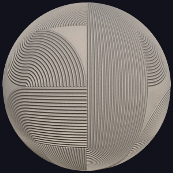 Seamless Tiles of Parallel Lines and Quarter Circles (Tiles 0133) - Road - PBR texture - from Texture Can
