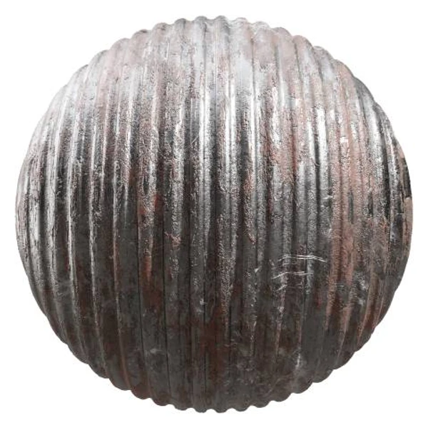 Rusty Corrugated Metal Panel 02