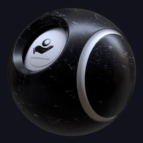 Black and White Polished Granite - Floor - PBR texture - from Share Textures