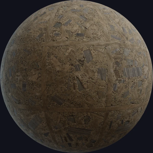 Old Mosaic Floor - wall - PBR texture - from Poly Haven