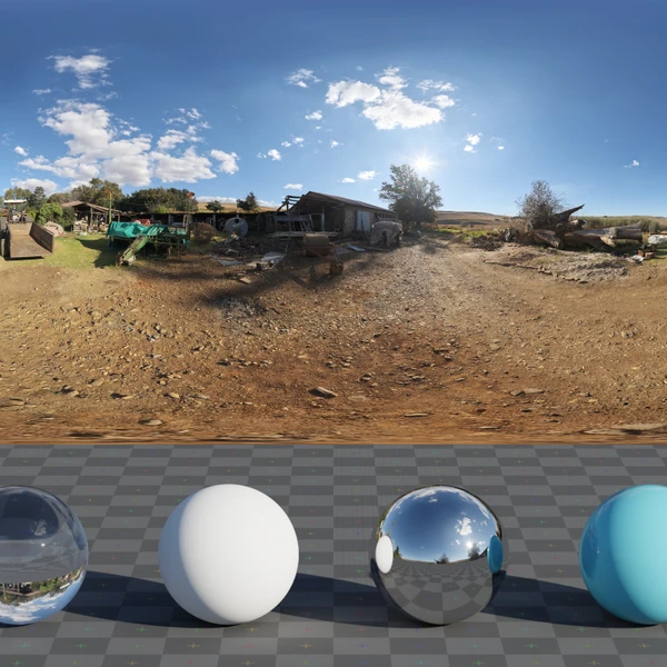 Outdoor Workshop - HDRI map - from Poly Haven