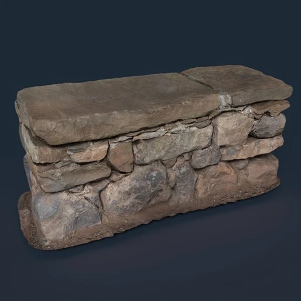 Weathered Stone Bench – Free Props 3D Model