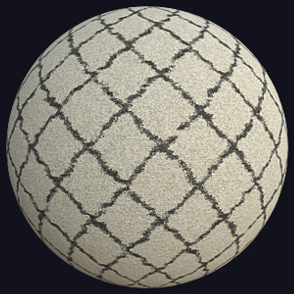 Beige Rug (Carpet) with Brown Zigzag Diamond Pattern (Fabrics 0078) - PBR texture - from Texture Can