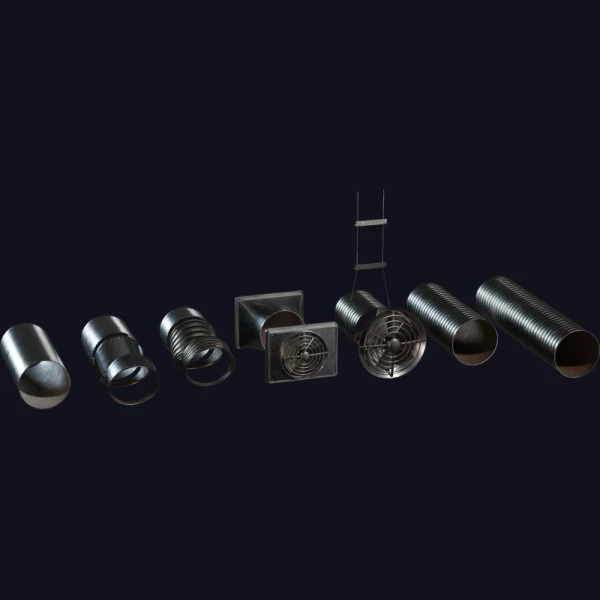 Modular Airduct Circular 01 - 3D Models - 3D model - from Poly Haven
