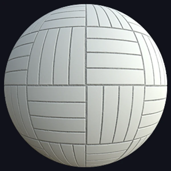 Basketweave White Ceramic Parquet Tiles (Tiles 0071)