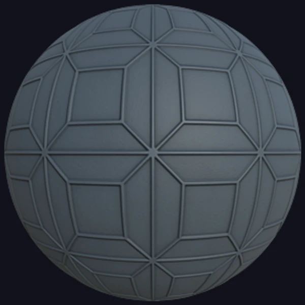 Blue Decorated Wall with Geometric Squares and Diagonals (Tiles 0132) - Road - PBR texture - from Texture Can