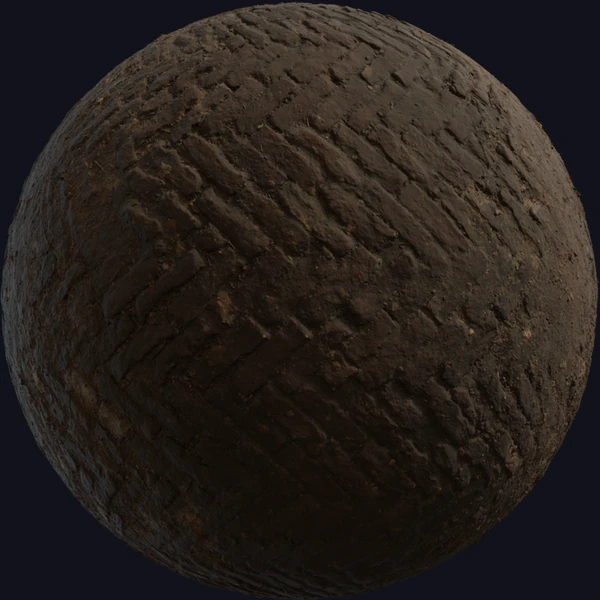 Worn Brick Path - PBR texture - from Poly Haven
