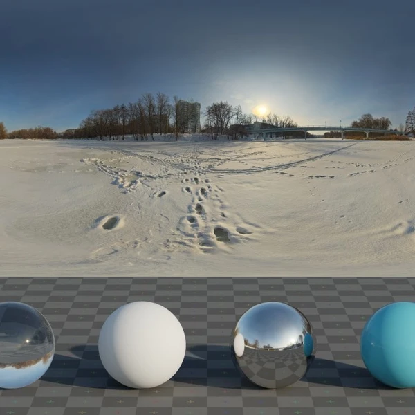 Winter River - HDRI map - from Poly Haven