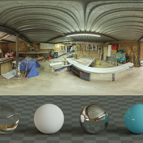 Small Workshop - HDRI map - from Poly Haven
