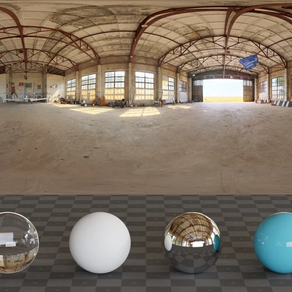 Small Hangar 01 - HDRI map - from Poly Haven