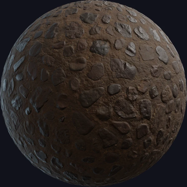Rock Embedded Floor - PBR texture - from Poly Haven